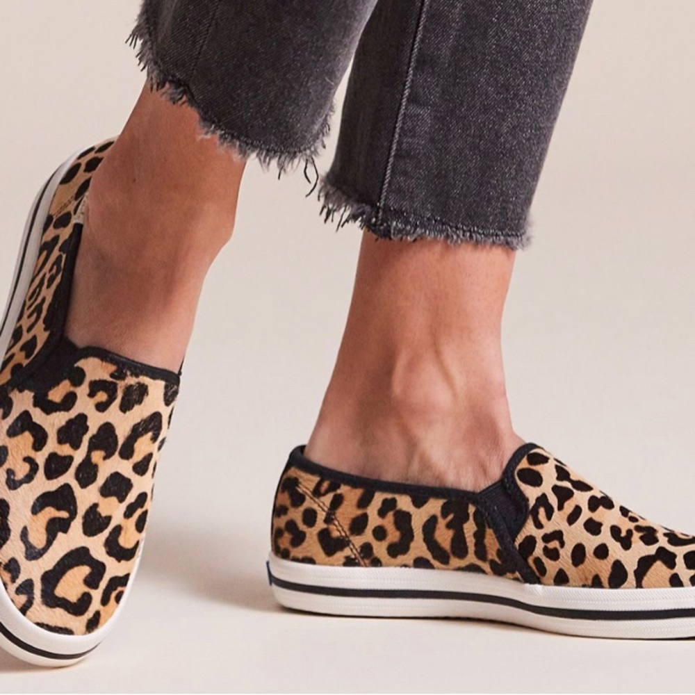 Leopard Print Slip-On Sneakers - Women's Casual Shoes
